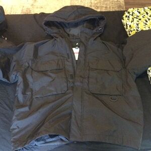 H&M Black Water-Repellent Hooded Jacket